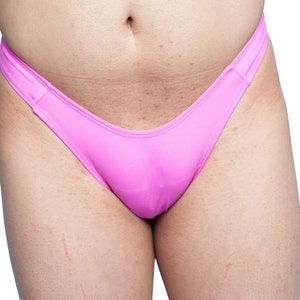 Gaff Panty For Crossdressing Men and Trans-Women. Pink Thong Back.