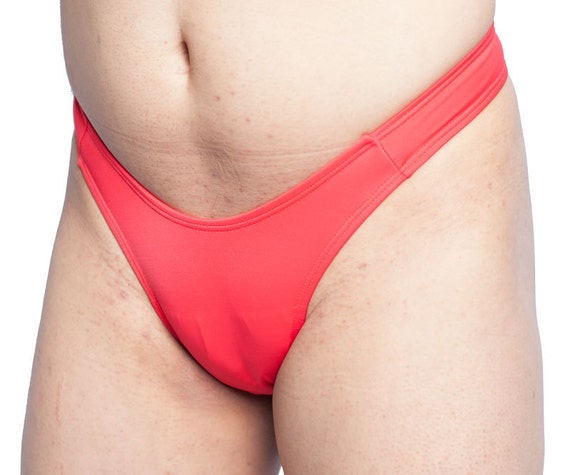 Gaff Panty for Crossdressing Men and Trans-women. RED Thong Back. 