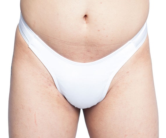 Gaff Panty for Crossdressing Men and Trans-women. White Thong Back. -   Canada