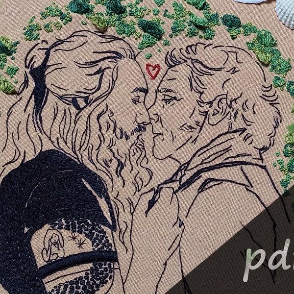 Blackbeard and Stede Bonnet in Love Embroidery Pattern