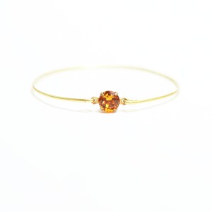 Girl's Topaz Birthstone Bangle, Topaz Stackable Bangle, November Gem ...
