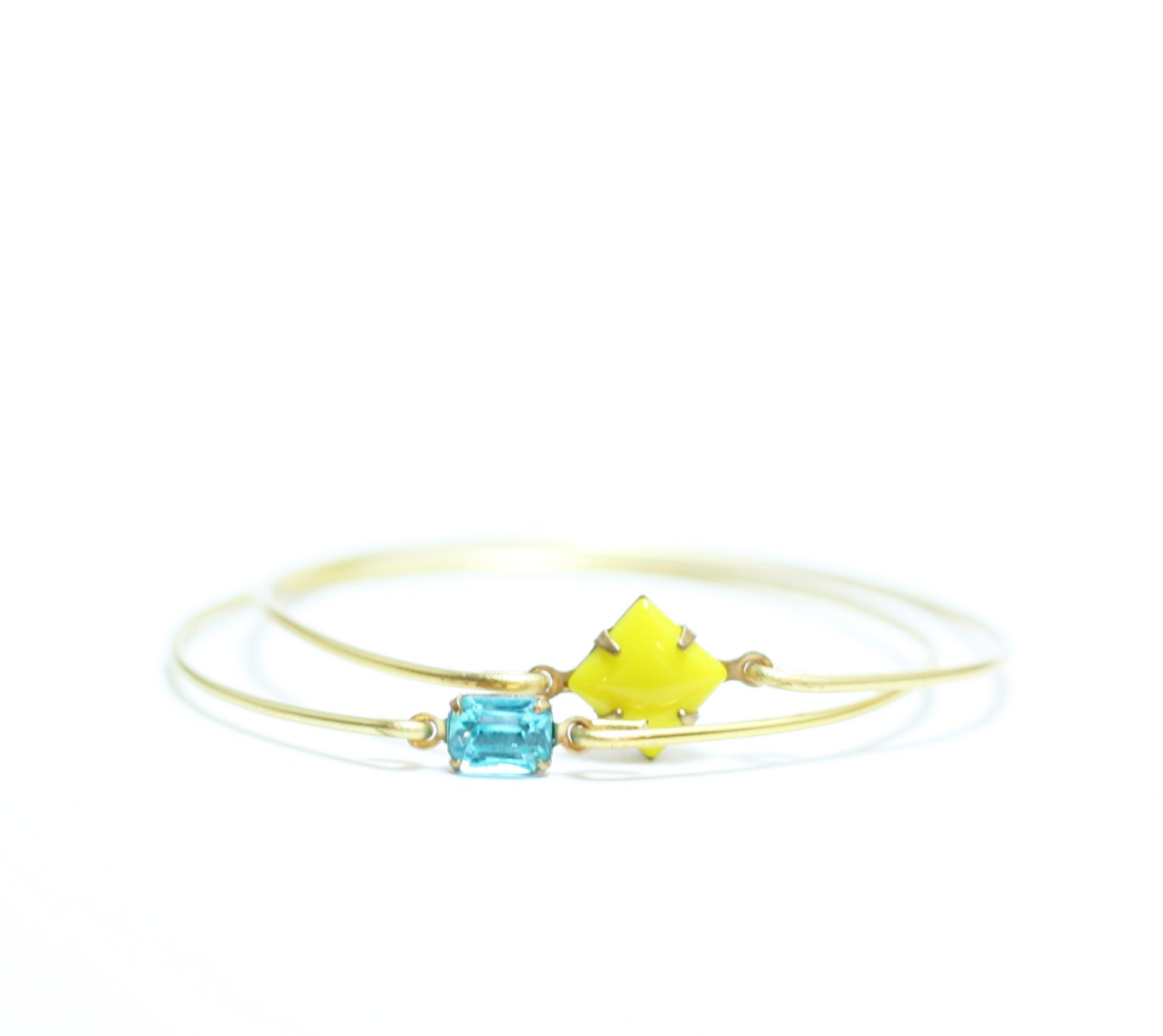 Girl's Aquamarine Birthstone Bangle, Aquamarine Stackable Bangle, March ...