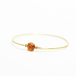 Girl's Topaz Birthstone Bangle, Topaz Stackable Bangle, November Gem ...