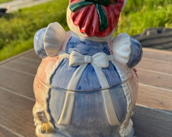 Fitz and Floyd Vintage Cat Cookie Jar Cottage Core - Etsy