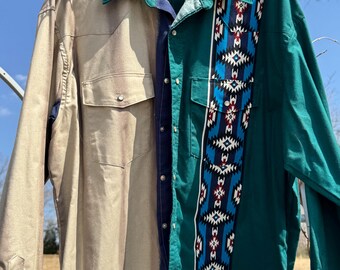 Wrangler vintage 90s western shirt men’s XL pearl snap
