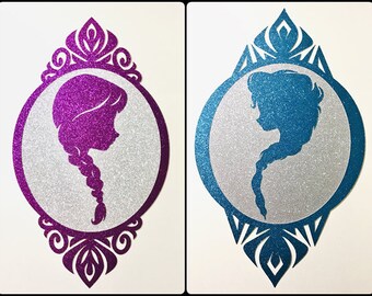 Frozen Anna and Elsa inspired Die-Cut - Frozen inspired Party Decor - Frozen inspired Party Backdrop - Frozen inspired Party Supply