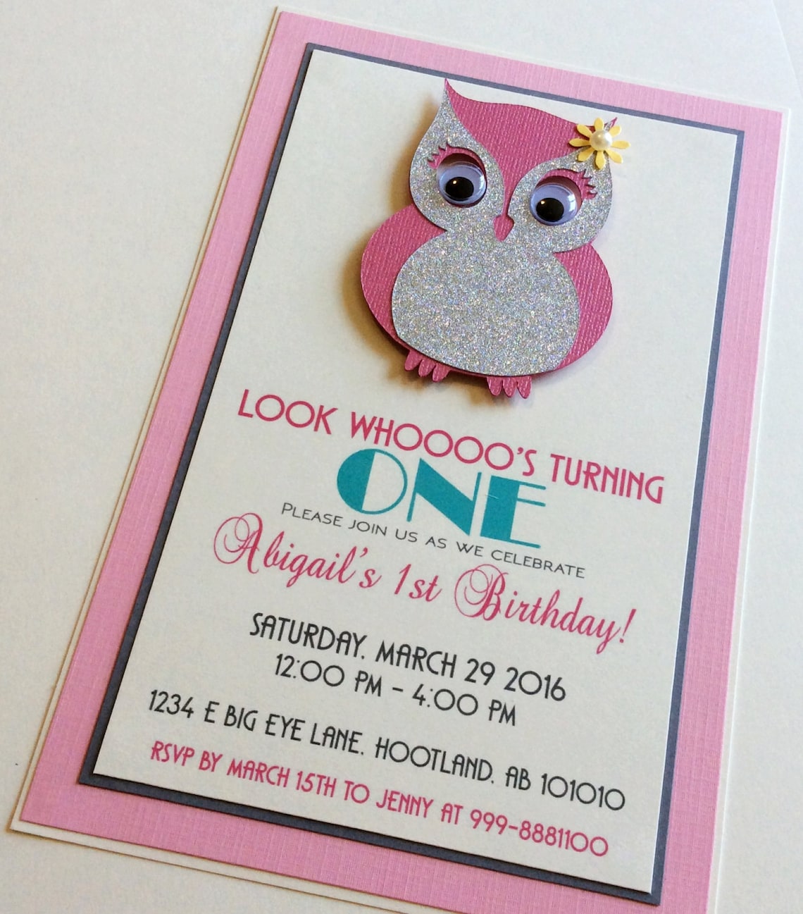 Owl Invitation Owl Birthday Invitation Owl Handmade Etsy