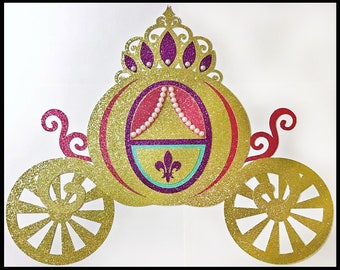 Princess Carriage Die Cut - Carriage Die cut - Princess Carriage Cut Out - Princess party décor - Princess Carriage Backdrop - 14.75"X17.5"