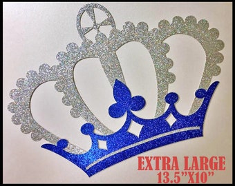 Crown Die-Cut - Extra Large Crown Die-Cut - Prince Crown Die Cut - 13.5"X10" - Princess party décor - Crown Backdrop - Royal party décor