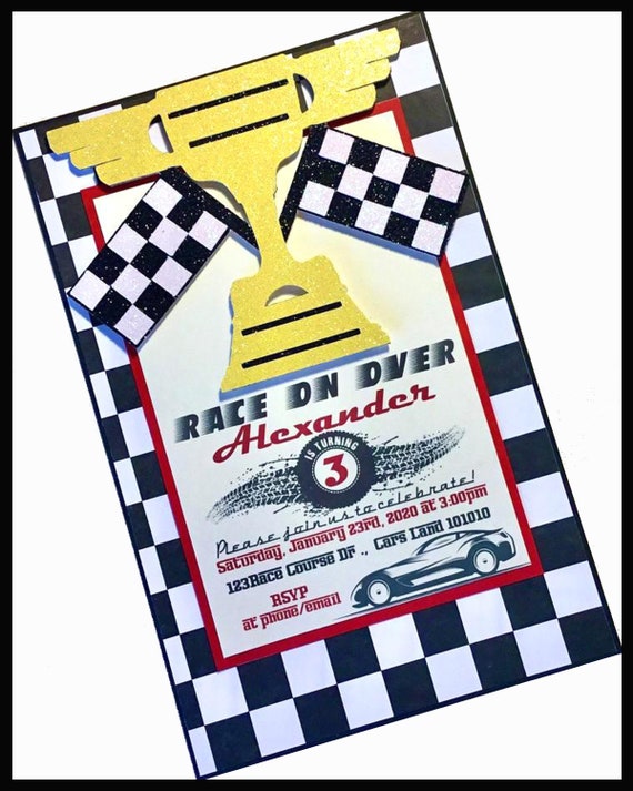 Invitations de voitures Invitation danniversaire de voiture Etsy