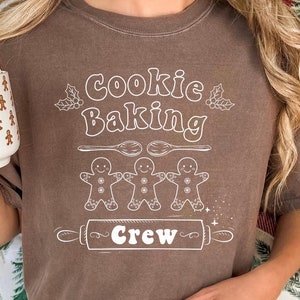 Cookie Baking Crew Shirt, Comfort Colors Gingerbread Shirt, Cute Christmas Shirt, Gingerbread Man T-shirt, Unisex Winter Tee, Gift for Baker