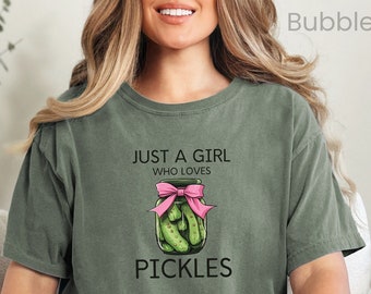 Just A Girl Who Loves Pickles T-shirt, Pickle Lover Shirt, Pickle Lover Gift, Funny Pickles Tee, Pickle Jar Gift Shirt, Vintage Pickle Shirt