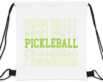 Pickleball Drawstring Bag, Bag for Pickleball Gear, Pickleball Player Drawstring Sack, Gift for Pickleball Lover, Pickleball Practice Bag