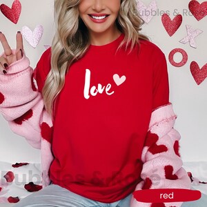 Love Valentine Shirt, Love Heart Tee, Valentine&#39;s Day T-Shirt, Heart Love Tee, Gift For Girlfriend, Gift for Fiancée, Valentines Women Shirt