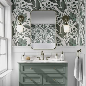 Sage Green Petals Wallpaper