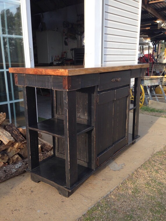 Handmade Rustic Kitchen Island With Reclaimed Pallet Lumber Etsy