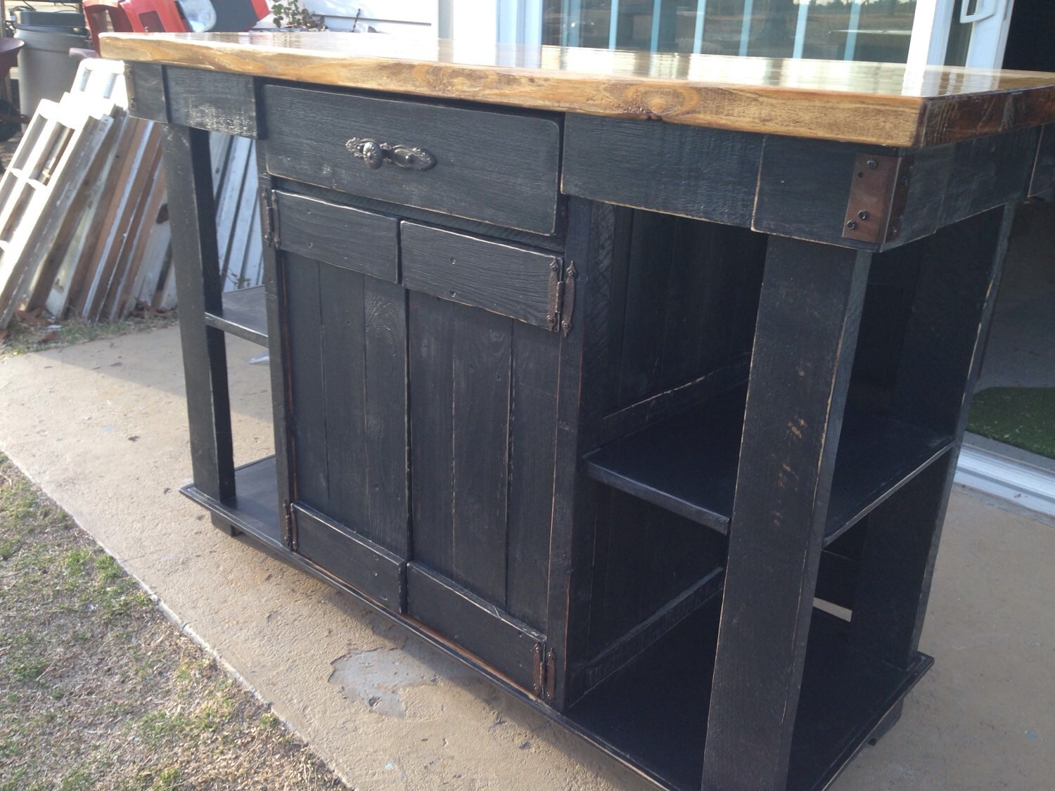 Handmade Rustic Kitchen Island with reclaimed pallet lumber. Etsy