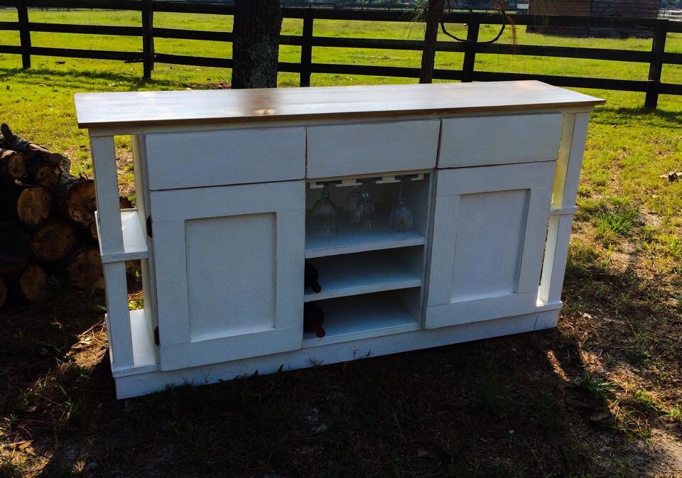 Rustic Wine Buffet with white oak top totally Etsy