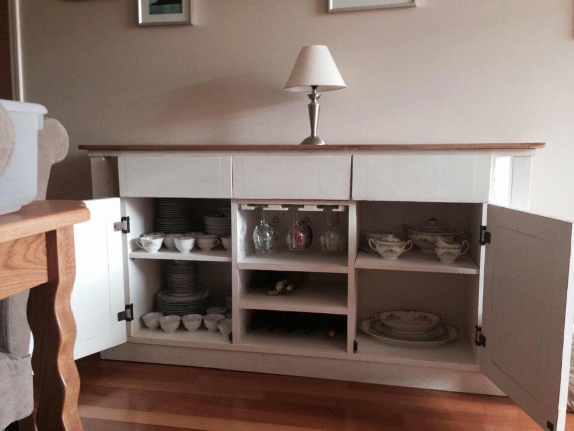 Rustic Wine Buffet with white oak top totally Etsy