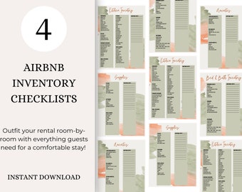Airbnb Inventory Checklists Kitchen Bed & Bath Supplies - Etsy