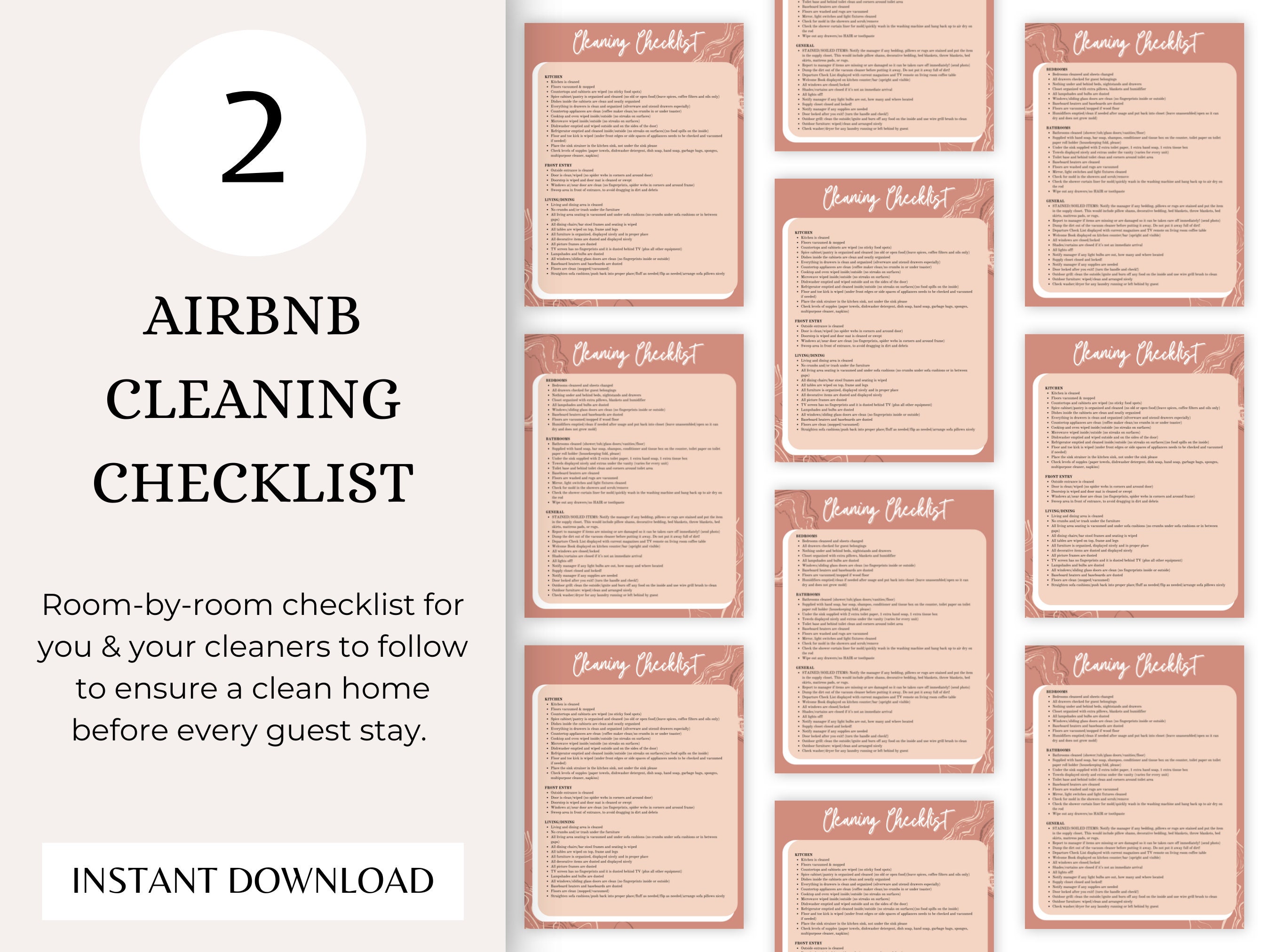 Airbnb Cleaning Checklist Template Etsy