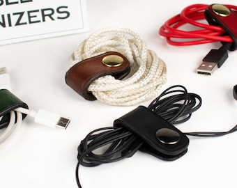 Leather Cable Tie Organizer