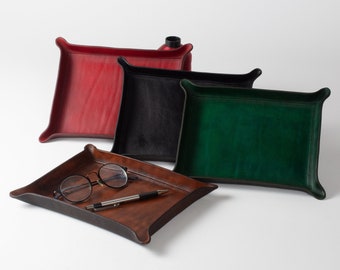 Valet Tray - Hand Shaped from Full Grain Leather