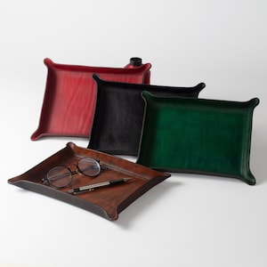 Valet Tray - Hand Shaped from Full Grain Leather
