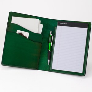 Small Writing Pad Folio 5 x 8 Legal Pad Folder Green