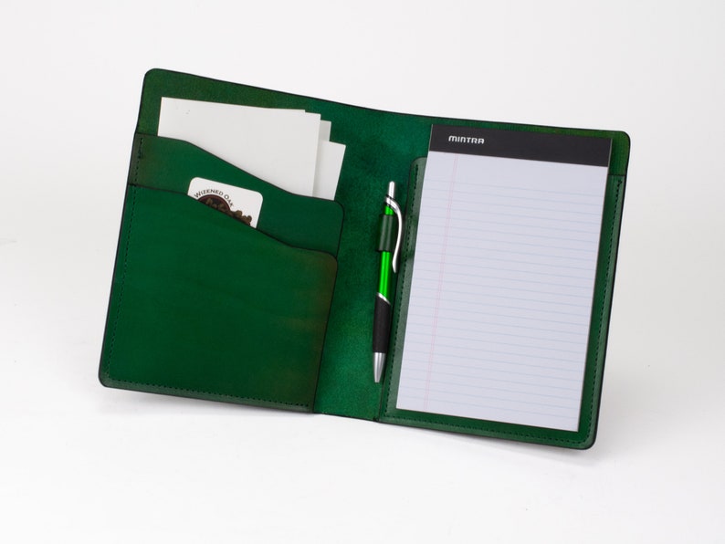 Small Writing Pad Folio 5 x 8 Legal Pad Folder Green