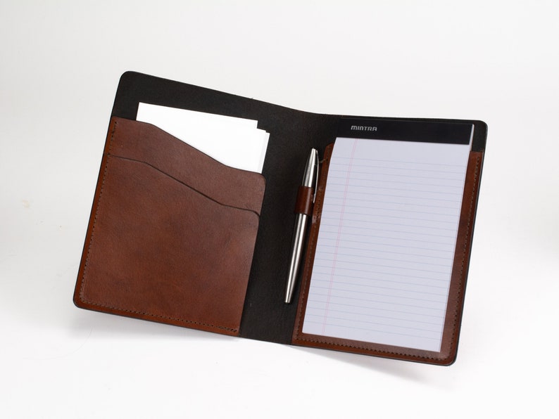 Small Writing Pad Folio 5 x 8 Legal Pad Folder Brown