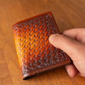 Portafoglio bifold - cucito a mano