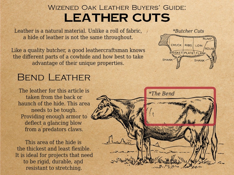 This articles is made from leather taken from the rear haunch area of the hide. This kind of leather is particularly rigid and resistant to stretch.