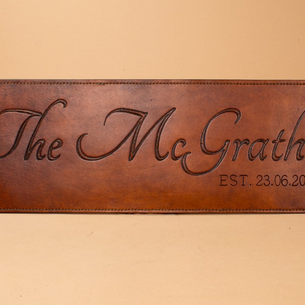 Family Name Leather Wallhanging Piece - Art Deposit