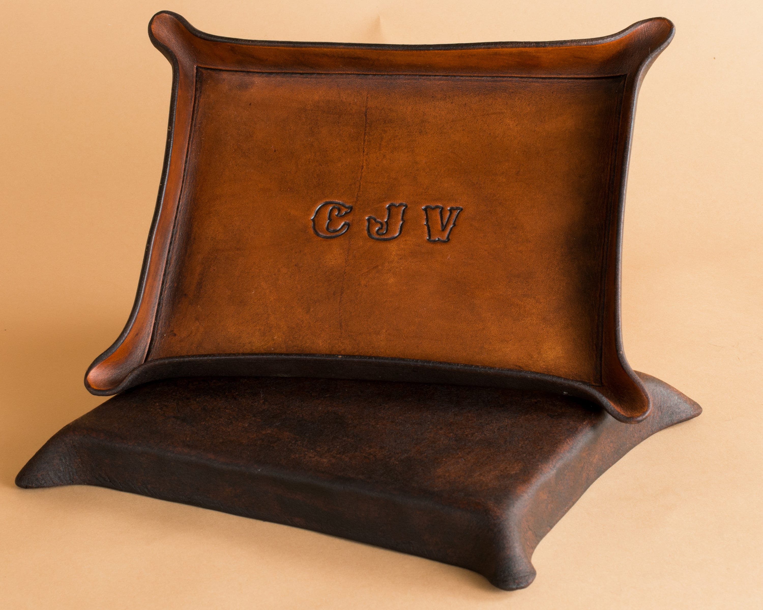 Personalized Leather Valet Tray For Dresser Or Desk