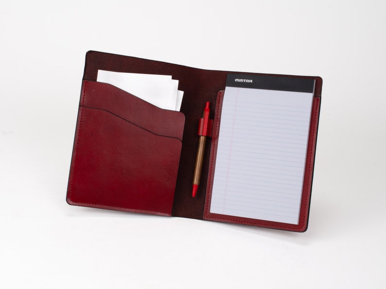 Small Writing Pad Folio 5 x 8 Legal Pad Folder Red