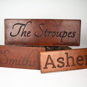 Family Name Leather Wall-hanging Piece - Art Deposit