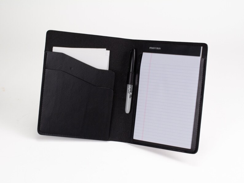 Small Writing Pad Folio 5 x 8 Legal Pad Folder Black