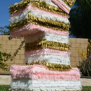 Pink and Gold Pinata White and Gold Pinata Princess Crown Pinata Pink and Gold Tissue number 1 Pinata Princess Birthday Shabby Chic Pinata
