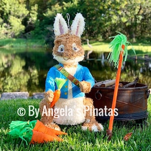 Rabbit pinata. Easter Bunny Pinata. Cottontail Rabbit. Custom Bunny Pinata