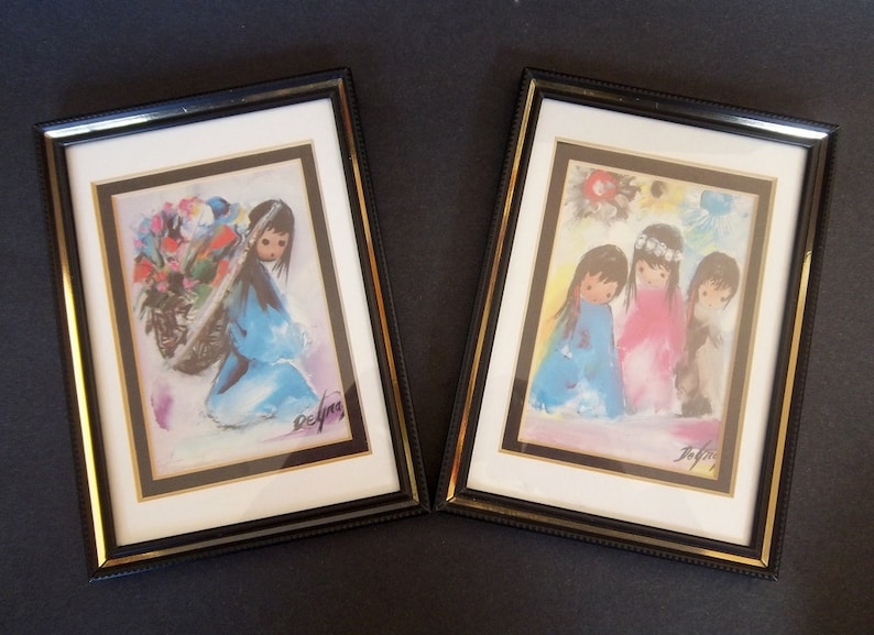 DEGRAZIA FLOWER GIRL Framed matted print