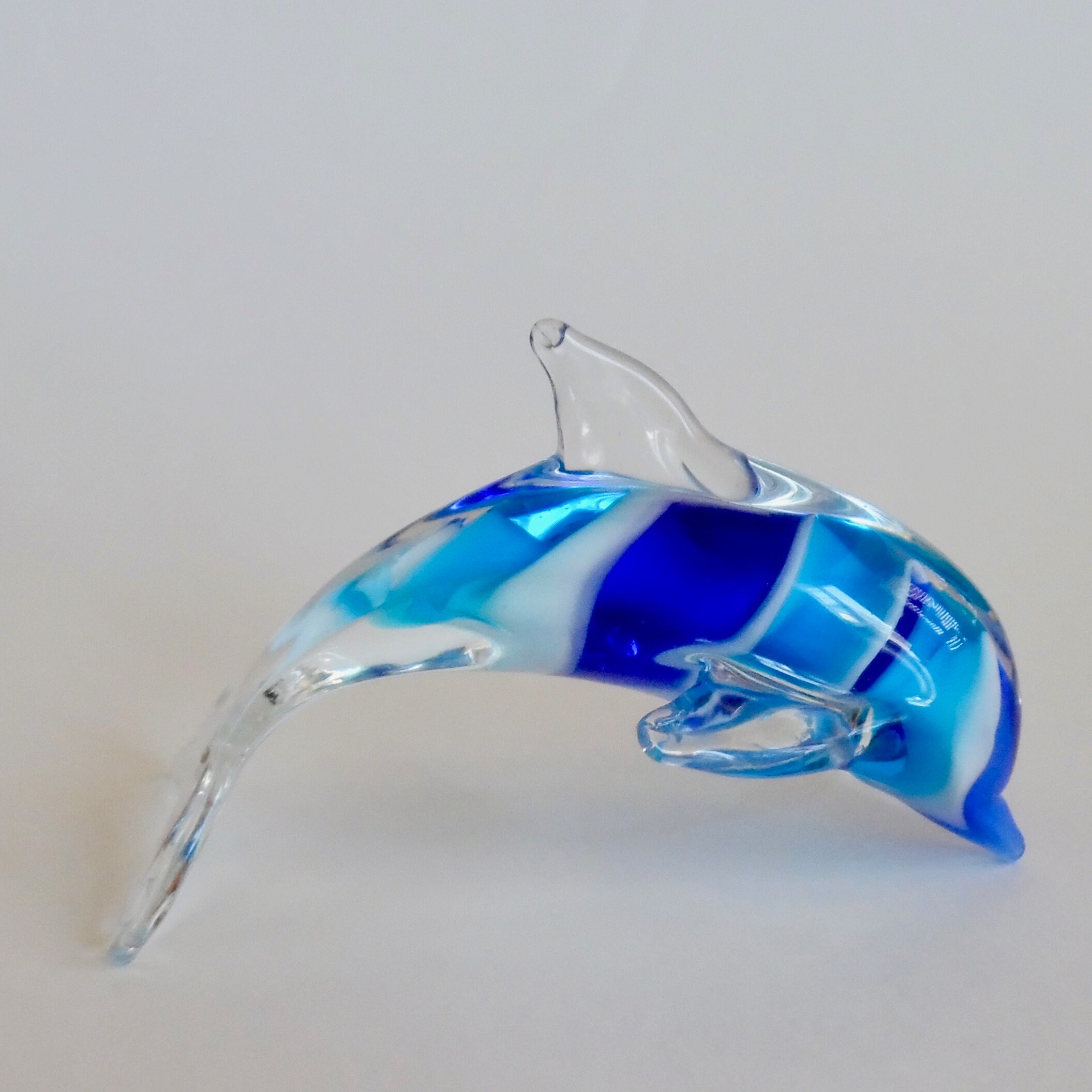 BLOWN GLASS DOLPHIN Paperweight Figure Vintage Cobalt Blue Etsy