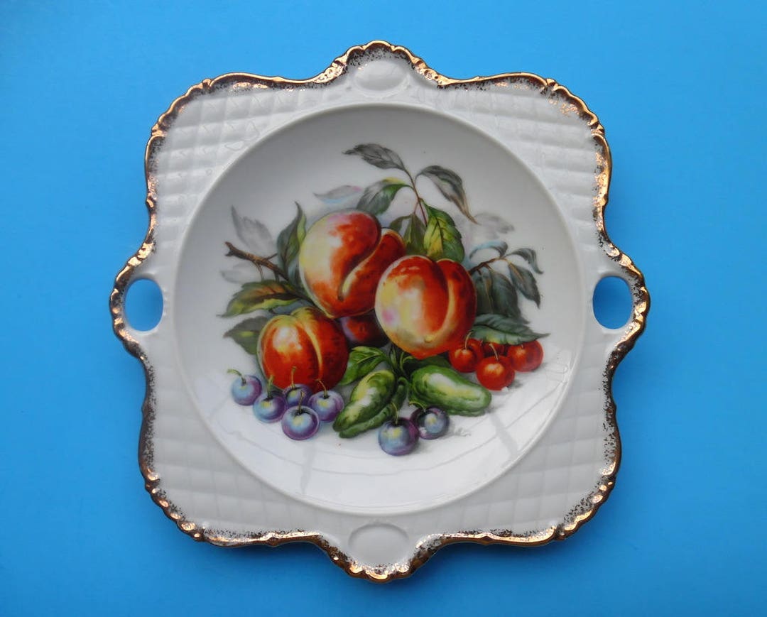 PORCELAIN FRUIT PLATE Decorative Antique Hanging Scalloped Etsy