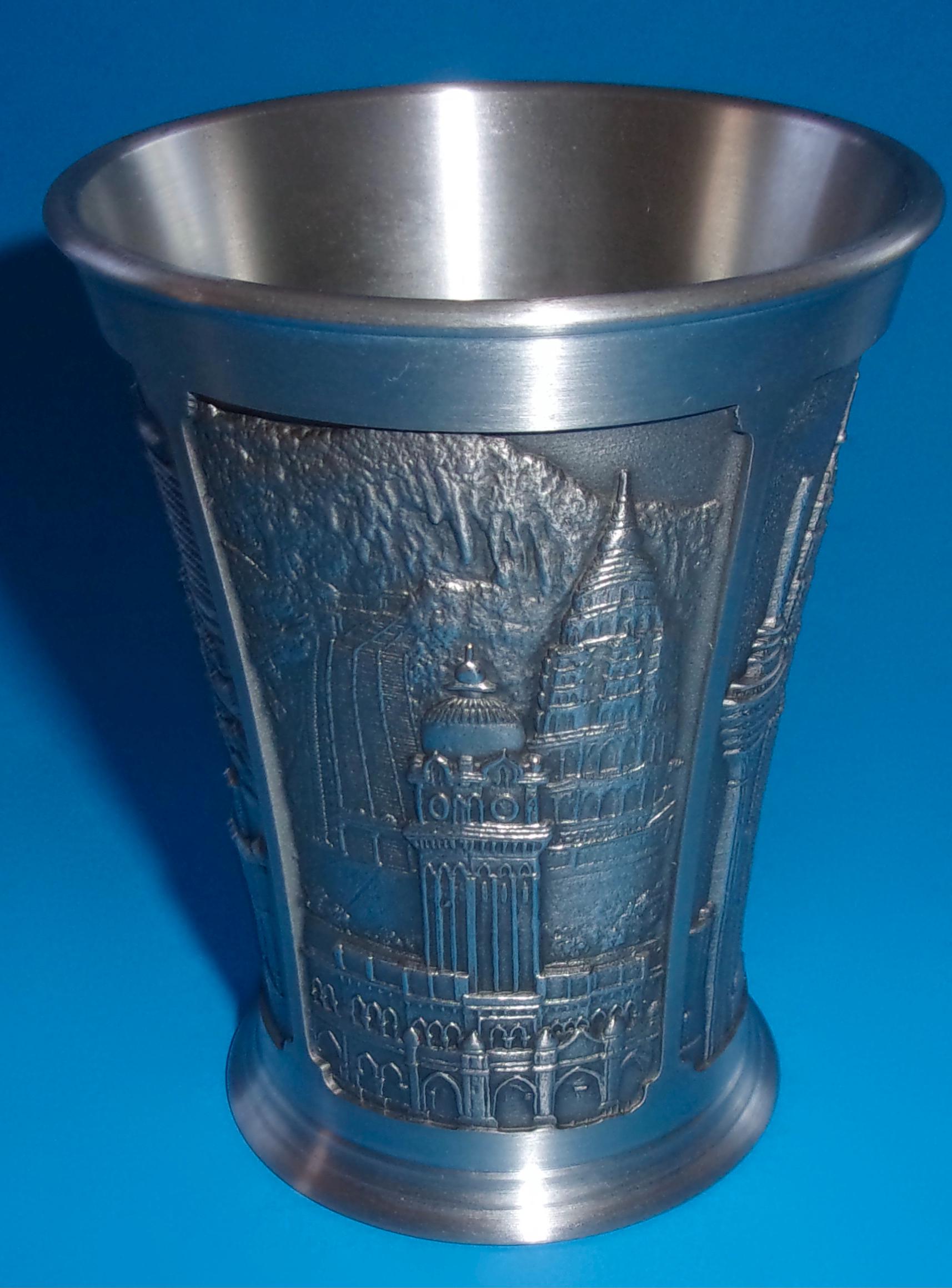 ROYAL SELANGOR PEWTER Vintage Tumbler Souvenir Singapore Malaysia
