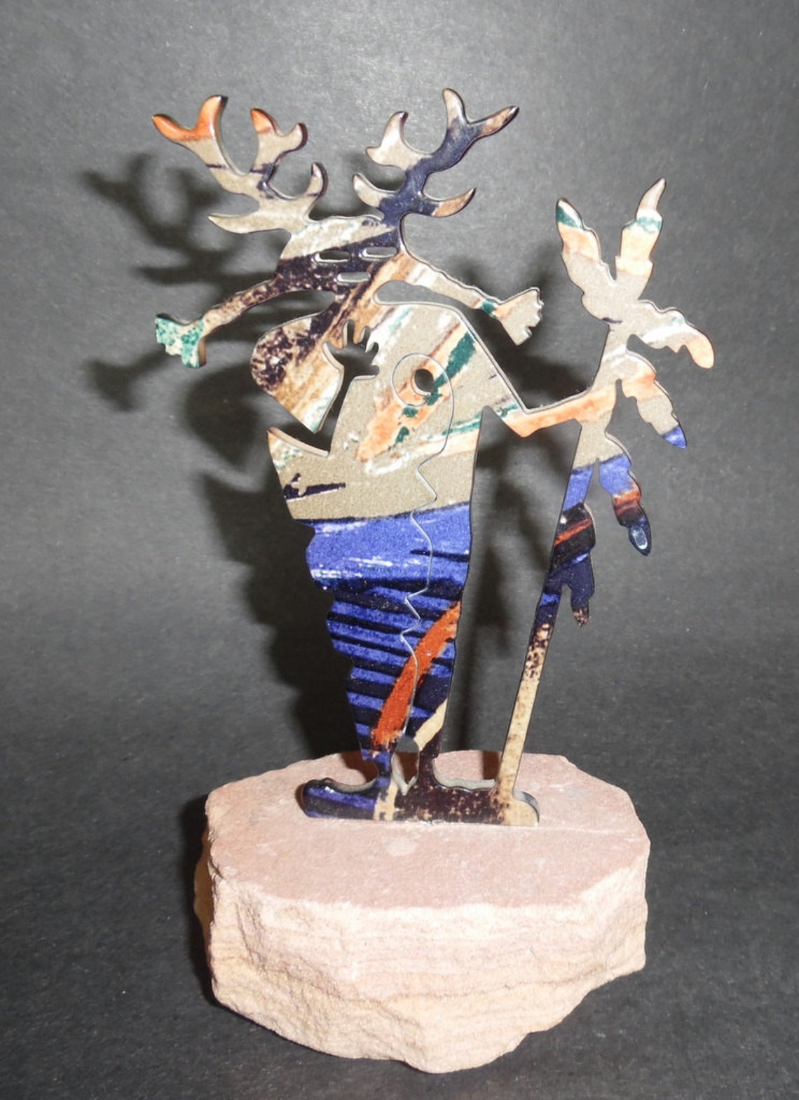 KOKOPELLI Figure ROCK BASE Vintage Standing Straight Holding Etsy