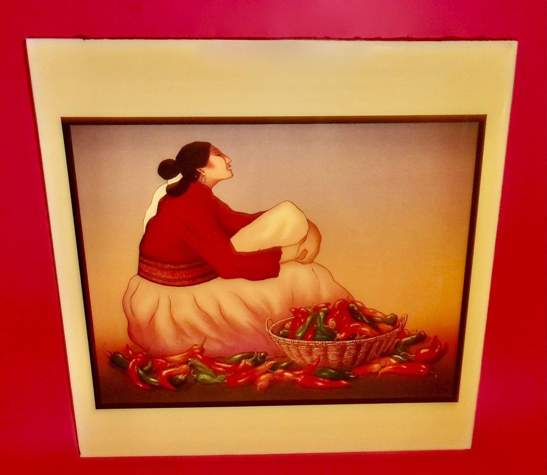 R.C. GORMAN CHILI PEPPERS Tile Large Ceramic Navajo Woman Etsy