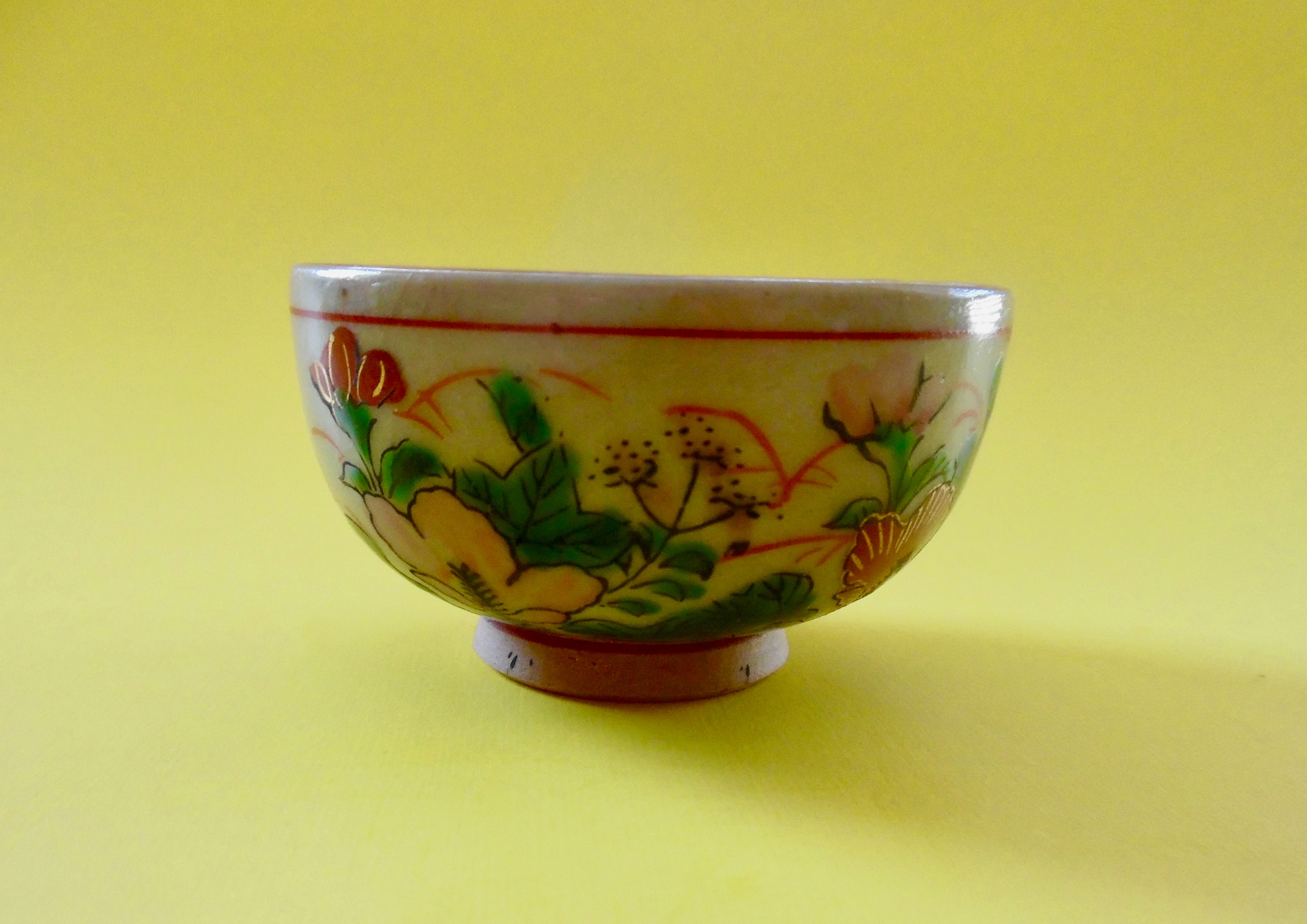ANTIQUE SAKE TEACUP Japanese Signed Red Characters Imari Etsy