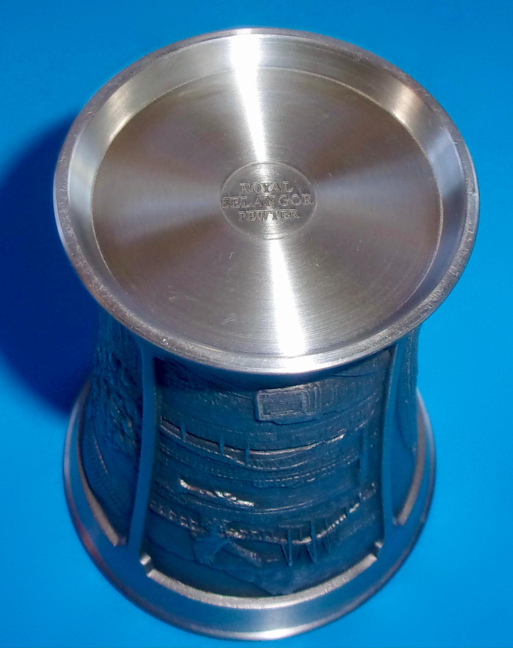 ROYAL SELANGOR PEWTER Vintage Tumbler Souvenir Singapore Malaysia