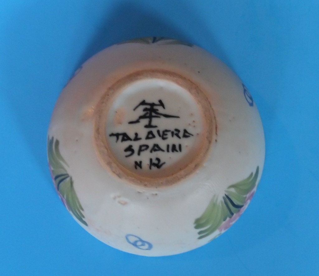 アンティーク スペインTALAVERA 手描き飾り皿