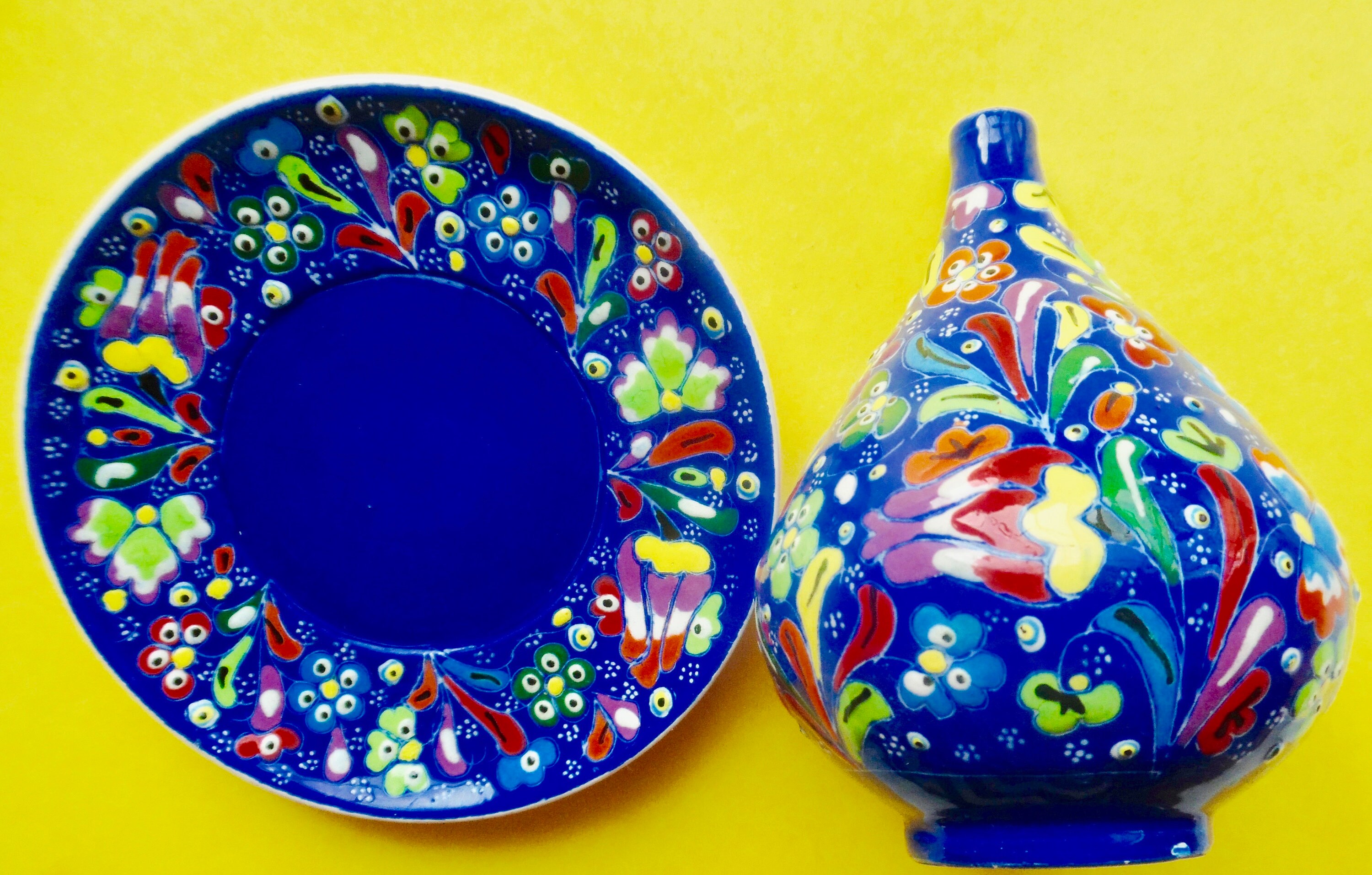 TURKISH POTTERY Zühre Gini Vase Dish Vintage Handmade Turkey Etsy